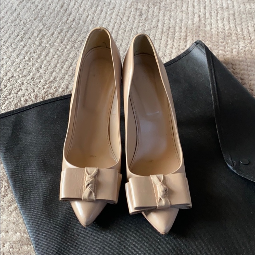 JCREW COLLECTION Leather Bow Beige/Tan Pump sz 8